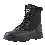 Taktische Militärstiefel Herren Arbeitsstiefel Für Den Außenbereich Seitlicher Reißverschluss Schnürstiefel EinsatzstiefelKampfstiefel Springerstiefel Militär Stiefel mit Reissverschluss
