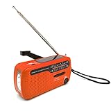 Fit4Blackout Kurbelradio, Solar & Kurbel Notfallradio, AM/FM/SW Radio, Tragbares Retro Radio mit Weltempfänger, Als Taschenlampe & Leselicht, USB Handy-Lader, Für Notfall, Camping, Blackout (Orange)