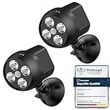 NICREW Bewegungsmelder für Aussen, Batteriebetriebene Aussenlampe mit Sensor, Leistungsstarke LEDs ohne Kabel, 2x4 LEDs, Wetterfestes Sicherheitslicht für Veranda, Garage, Garten