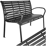 tectake® 3-Sitzer Gartenbank, Premium Garten Möbel Bank, Sitzbank wetterfest, bis 200 kg belastbar, 126 x 62 x 81,5 cm, Wintergarten Möbel, als Balkonbank, Holzbank Garten, Gartenmöbel Bänke