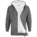 CityComfort Hoodie Herren mit Fleece-Futter und Reißverschluss, Fleecejacke Herren Zipper Hoodie für Männer und Teenager M - 3XL - Geschenke für Männer (Anthrazit, L)