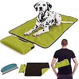 100x70cm wasserdichte Hundematte Outdoor,Faltbare Haustier Decke mit Tasche Tierhaarentferner,Plüsch Hundedecke Matte,Camping Wärmende Decke, Große Reisedecke für Haustier Hunde Welpen Katzen (Wolle)