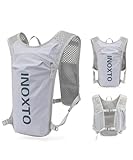 INOXTO Laufrucksack, 5L Leichter Trinkbeutel, geeignet für Outdoor-Wandern, Radwettbewerb, Bergsteiger-Trinkweste, Rucksack, Herren und Damen (Hellgrau mit Dunkelblau)
