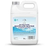 Destilliertes Wasser 100% reine Premium-Qualität – ideal für CPap, Bügeleisen, Luftbefeuchter, Reinigung, Motoren und mehr – Hergestellt in Großbritannien (5 Liter)