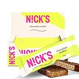 NICKS Riegel Schokolade Wafer, Low carb Waffel Kekse Schokoriegel, 165 Kalorien, Snack bar ohne Zuckerzusatz Glutenfrei Süssigkeiten (24 Kexbar x 35g)