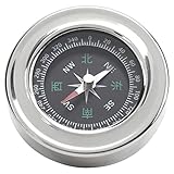 Mini Kompass, 60mm Edelstahl Kompass Tragbarer Taschenkompass Orientierungslauf Kompass für den Außenbereich für Camping, Wandern Zubehör(Silber)