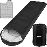 TRIZAND Schlafsack 2 in 1 Deckenschlafsack Wasserabweisend 2 Jahreszeiten für Camping Zelten Reisen Outdoor 21084