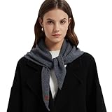 ACUSHLA Dreieckstuch aus Wolle Strick Dreieck Schal mit Reiskorn Strickmuster in Unifarben, Leichtes Tuch weich viele Farbkombinationen Leichter Schal (Grau)