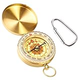 Kompass Outdoor, Leuchtender Taschenuhrstil Kompass, Portable Wasserdichter Compass mit Schnalle zum Aufhängen, Multifunktionale Kompass Kaufen für Camping Wandern Jagd