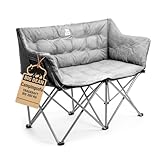 BigDean Campingstuhl faltbar 2 Personen 300kg belastbar weich gepolstert Camping Sofa Campingstuhl Campingsofa