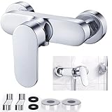 URHELP Duscharmatur, Silber Mischbatterie Dusche, Duschbatterie für Dusche Wandmontage, mit G1/2 Brauseabgang