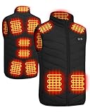 joyvio Herren Beheizbare Weste for Winter: USB Beheizbare Jacke for Outdoor - 3 Einstellbar Temperatur Heizweste mit 11 Heizzonen für Jagen Angeln Skifahren(Ohne Akku)