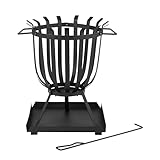 tepro Feuerkorb Brentwood, aus Stahl, mit Schürhaken, ca. Ø 36 cm, Maße ca. 41,7 x 35 x 47,5 cm (mit Füßen), Schwarz