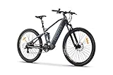 moma bikes Elektrische Fahrrad EMTB 29', Vollfederung, Shimano 24 Gänge & hydraulische Scheibenbremsen, Integrierter Akku Ion Lithium 48V 13Ah