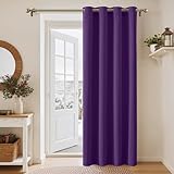 PONY DANCE Thermovorhang Kälteschutz Wohnzimmer Blickdichte Gardinen mit Ösen 1 Stück H 210 x B 132 cm Kälteschutzvorhang Verdunkelungsvorhang Kinderzimmer, Violett
