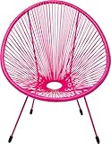 Kare Design Sessel Acapulco Mono, Pink, Indoor und Outdoor Stuhl im Retro-Design, Gartenstuhl, Relaxsessel für Balkon, Garten, Terrasse, Pinkes Stahlgestell, 85x73x78 cm (HxBxT)