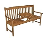 Sedex Gartenbank Colombo 3-Sitzer mit ausklappbarem Tisch Sitzbank Holzbank Parkbank Bank Holz
