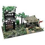 Siellmy Militär Waffen Baustein Bausatz, WW2 Stützpunkt der Dschungelarmee mit Kommando- und Wachposten Spielzeug Set für Soldat Figuren, Kompatibel mit großen Marken