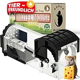 Motel Mouse Mausefalle Lebend - Einfach zu Bedienen, Einfach zu Reinigen, Wiederverwendbar, Berührungsfreie Freigabe Verbesserter Hochsensibler Auslösemechanismus - Mit Handbuch und Video auf Deutsch