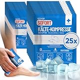 ICEHOF Kühlpads zum Knicken - 25x Sofort Kältekompresse - 15,3 x 12,7 cm Einmal Kühlpacks - Einweg Kühlpads Kühlkompresse für Unterwegs - Knick Kühlpack - Kühlpack zum Knicken