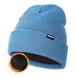 Wmcaps Klassische Mütze Herren Damen, Warm Fleece Wintermütze Strickmütze Winter Warme, Weich Stretchy, Atmungsaktiv Unisex Beanie Geschenke Weihnachtsgeschenke für Männer Frauen Coole Sachen, Blau