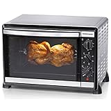 ROMMELSBACHER Back & Grill Ofen BG 1805/E - 42 Liter Backraum, 7 Heizarten, Umluft, Drehspieß, Temperaturen von 80-230 °C, Doppelverglasung, Innenbeleuchtung, Zeitschaltuhr, 1800 W, Edelstahl