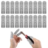 20 Stück Fingerlinge, Wiederverwendbare Fingerkuppenschutz Schnittfeste Fingerschutz Bei Verletzung Rutschfeste Atmungsaktive Fingerschützer für Arbeit, Küche, Garten, Skulptur (Grau)