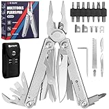 Multitools für Man, Multi Tool faltbare Zange mit verbesserter Schere und Schraubendreher, Edelstahl mit Nylontasche, ideal für Outdoor, Wandern Geschenk für Papa Männer Weihnachtsgeschenke