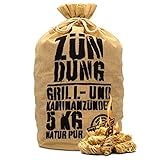 ZÜNDUNG Grill- und Kaminanzünder 5 kg Anzünder Holzwolle Wachs, 100% nachhaltige Bio Holzwolle Anzünder, Feueranzünder (Grill-, Kamin- & Ofenanzünder)