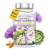 8-in-1 Leber Kur Komplex: Hochdosiert Mariendistel (500mg, 80% Silymarin) mit Löwenzahn, Cholin, Inositol, Kurkuma uvm. 121 vegane Kapseln für Leber & natürliche Entgiftung. Deutschland.