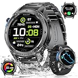 LIGE GPS Smartwatch Herren 1.43‘’Amoled Display, 170+ Sport Modi Smart Watch, 5ATM/IP68 Wasserdicht Smartwatch Schwimmen, Fitnessuhr mit 24/7 Herzfrequenz/Schlafmonitor/Kompass für Android iOS