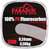Paradox Fishing 100% PX Fluorocarbon Vorfach 30m 0,20mm - fluorocarbon Schnur- Quasi unsichtbar