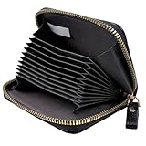 RUOJLING 1 Stück EC Karten Etui,Kartenetui mit Münzfach,Scheckkartenetui,Kartentasche,Karten Aufbewahrung,Karten Etui,Kreditkartenetui RFID Schutz,11 Fächer,mit RFID & NFC Schutz (Schwarz)