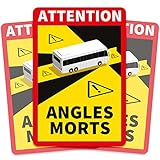 3er Set Wohnmobil Aufkleber Toter Winkel (17 x 25 cm) - Toter Winkel Aufkleber Wohnmobil verpflichtend für Frankreich - Angles Morts Wohnmobil und Bus Aufkleber