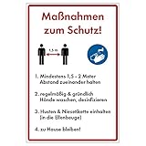 Hinweis-Schild 300x200 mm - Maßnahmen zum Schutz der Bevölkerung - Corona-Virus (COVID-19), aus Alu/Dibond 300x200 mm - 3 mm stark