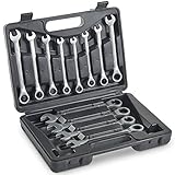 VonHaus Ratschenschlüssel Set von 6 mm bis 17 mm - Satinierte Ratschenschlüssel mit Tragekiste, Perfekt für Zuhause, Fahrrad und Autoreparaturen - Ratschenkasten für Profi- und Heimwerkarbeiten