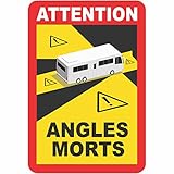INDIGOS UG Auto Aufkleber Angles Morts Wohnmobil - Camper - 6X Warnaufkleber - Toter Winkel - Aufkleber 17x25 cm - Sticker selbstklebend - für Frankreich StVo