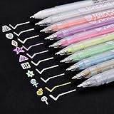 DealKits Neon Gelstift 10-teiliges Set, Kreidestifte Textilmarker 0.8mm Feiner Spitze leuchtende Farben für Schwarzes Papier Kartenherstellung Diy Fotoalbum Gästebuch Hochzeit [0.8mm]