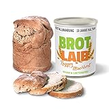 ration1 abgepacktes Brot in der Dose, Roggen-Mischbrot, 1x 350g, Dosenbrot 10 Jahre haltbar, lange haltbares Brot, Vegan & Laktosefrei! Öffnen und sofort essen! Ideal für Camping, Festival und Outdoor