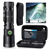 Banral Led Taschenlampe Aufladbar - Taschenlampe Extrem Hell - Mini Taschenlampe mit Holster, 4 Modi, Stufenlos Dimmbar, Magnetisch, Taktisch Taschenlamp für Outdoor Camping polizei Notfälle