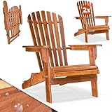 Casaria® 2X Sonnenliege Holz Wetterfest Klappbar 160kg Belastbarkeit XXL Armlehnen Rückenlehne Garten Balkon Terrasse Holzstuhl Ergonomisch Adirondack