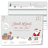 Weihnachtsspiel, Stadt Land Christmas-Edition Familienspiel - Partyspiel für Erwachsene & Kinder ab 12 Jahren - 50 Blatt DIN A4 - Lustiges Gesellschaftsspiel für Weihnachten als Geschenk (Grau)