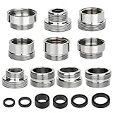 10Stück Adapter Wasserhahn mit Dichtungen, Universal Wasserhahnadapter mit Gewinde, Außengewinde Doppelnippel Adapter für Küche Gartenschlauch,Wasserhahns Strahlregler, Waschbecken Wasserhahn