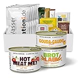 ration1 EPa Feuerfleisch mit Reis, laktose- & glutenfrei, Premium Tagesration Langzeitnahrung, Einmannpackung wie EPA Bundeswehr, Konserven (Fertiggericht, Käse, Dosenbrot) & Wasser 10 Jahre haltbar