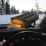 Gobesty Auto Heizlüfter 12V, 150W Mobile Auto Heizung Zigarettenanzünder, 360° Drehbar Auto Heizung Kühlventilator 2-in-1 Auto Warmluftgebläse Elektrisch Fan Windschutzscheibe Defroster Demister