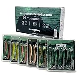 Zanderfang Gummifische Set 7 cm – 36 Softbaits in 6 Farben – Angelköder mit UV - Glasaugen Gummiköder für Zander, Barsch – Dropshot Jig UL Finesse-Fischen Kunstköder Raubfisch