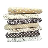 Martin Kench 7 Stueck Stoffpakete Patchwork Stoffe Baumwolle Tuch DIY Handgefertigte Nähen Quilten Stoff Baumwollgewebe Verschiedene Designs (Braun,25 * 25cm)