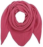 Ever Bloom Damen Schal, Strick Dreieck Schale, Weiches Dreieckstuch, Leichter Strickschal, Halstuch für Frauen und Mädchen Lang, Einfarbig 195 * 80 cm, Schal Farben:Rose