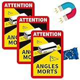 PRINT.GG Toter Winkel Magnet Aufkleber Frankreich LKW Bus wohnmobil - Attention Angles morts Magnet Aufkleber LKW Bus wohnmobil (Bus, 3 Stück)