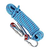 KOSHIFU Kletterseil 8mm Statisches Kletterseil Outdoor Seil Feuerrettungs-Fallschirm-Seil Geflecht Nylon Seil mit 2 Karabinern für Wandern Outdoor Bergsteigen Sport Camping